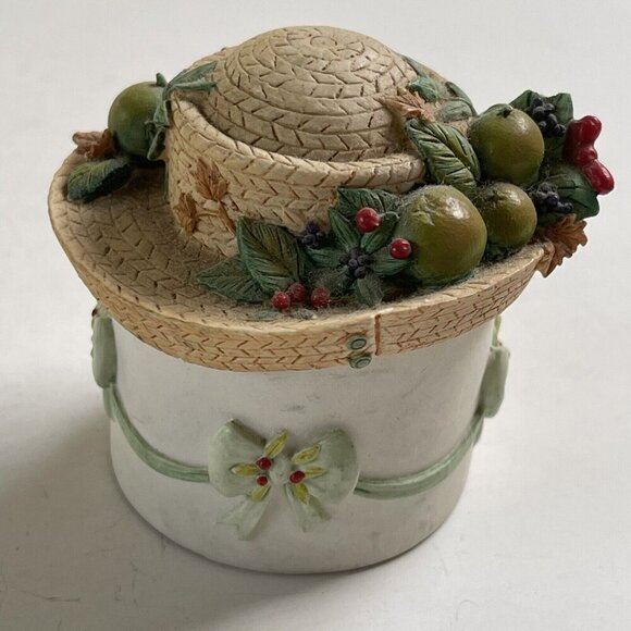 Vintage Willow Hall Fruit Hand Painted Trinket Hat Box Jane Asher 1995 Decor - Picture 6 of 9